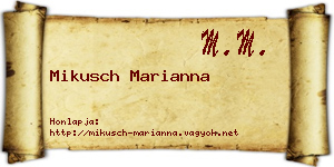 Mikusch Marianna névjegykártya